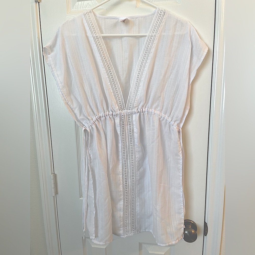 Bright white swimsuit cover